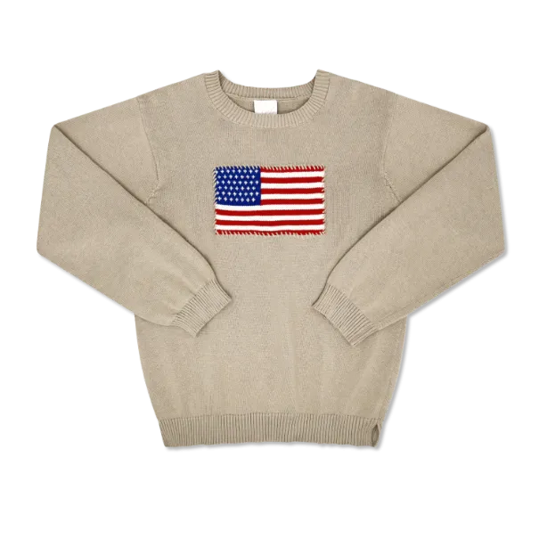 Stella Sweater - Hampton Khaki, American Flag