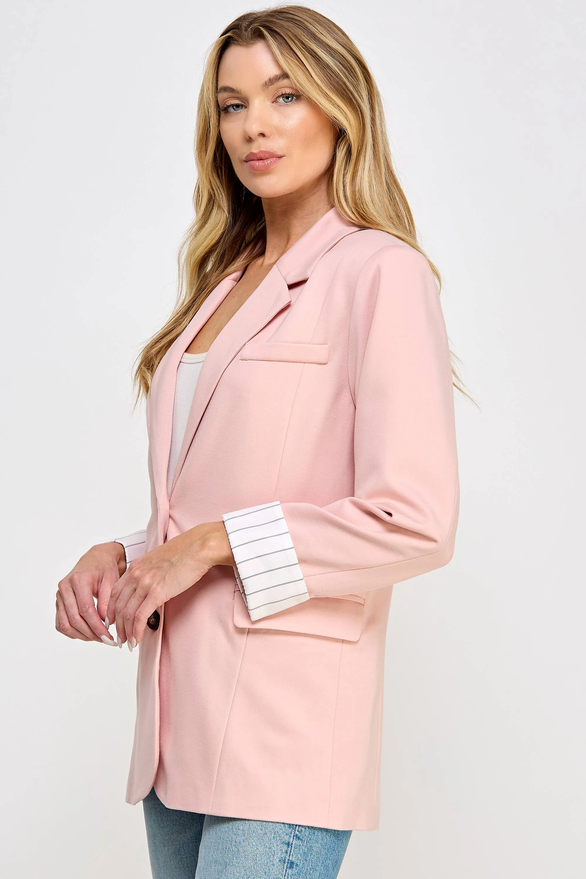 STRIPED CUFFS  BLAZER