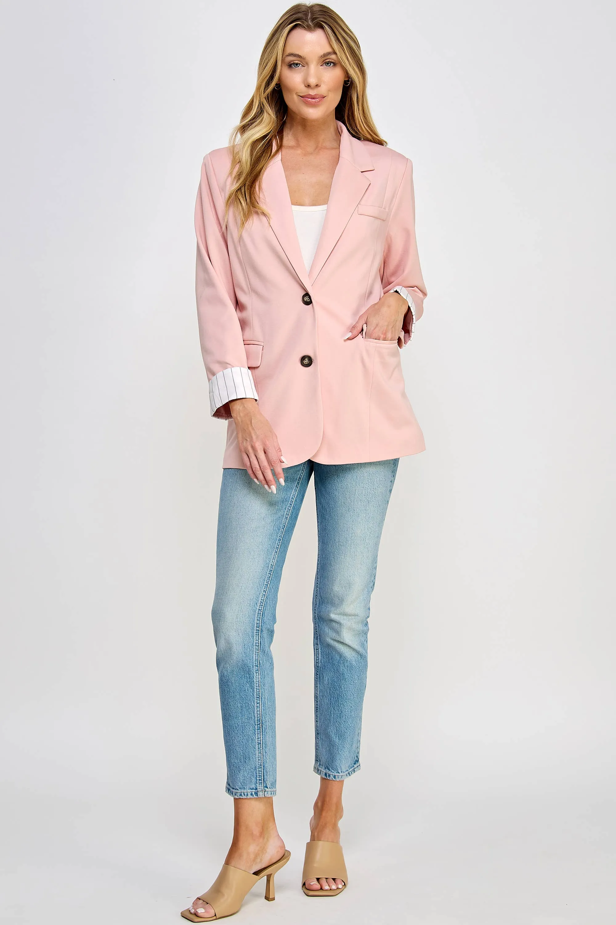 STRIPED CUFFS  BLAZER