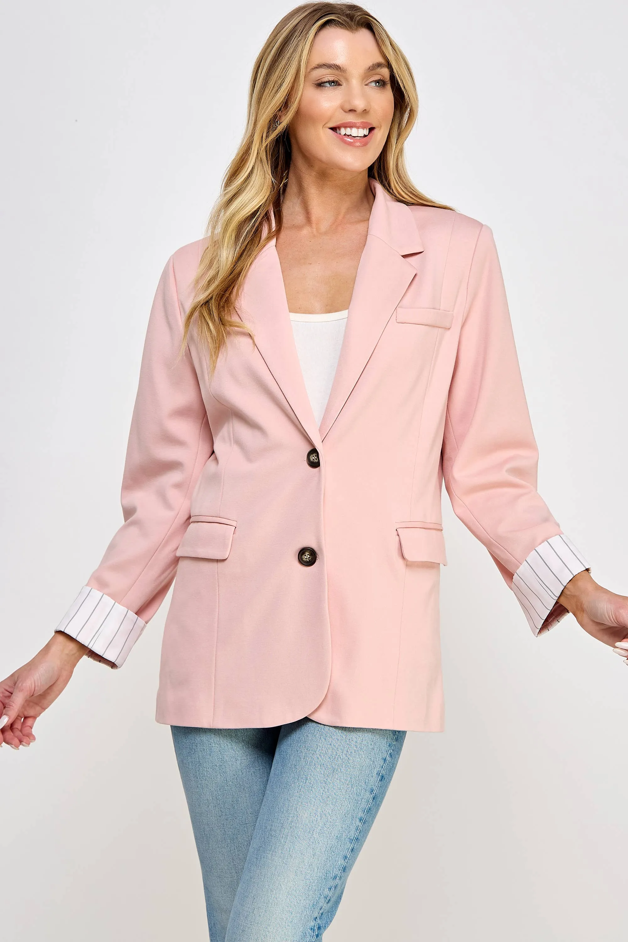 STRIPED CUFFS  BLAZER