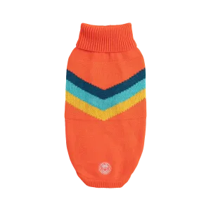Stylish Alpine Dog Sweater - Orange Turtleneck Pet Apparel