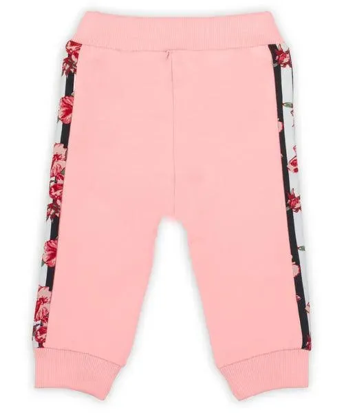 Sweatpants with stripes, girl, pink NANA