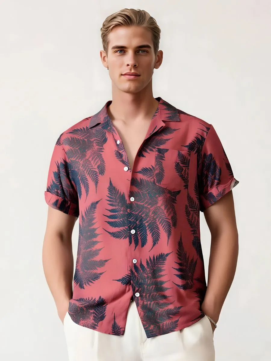 Tropical Style Button Up Hawaiian Shirt