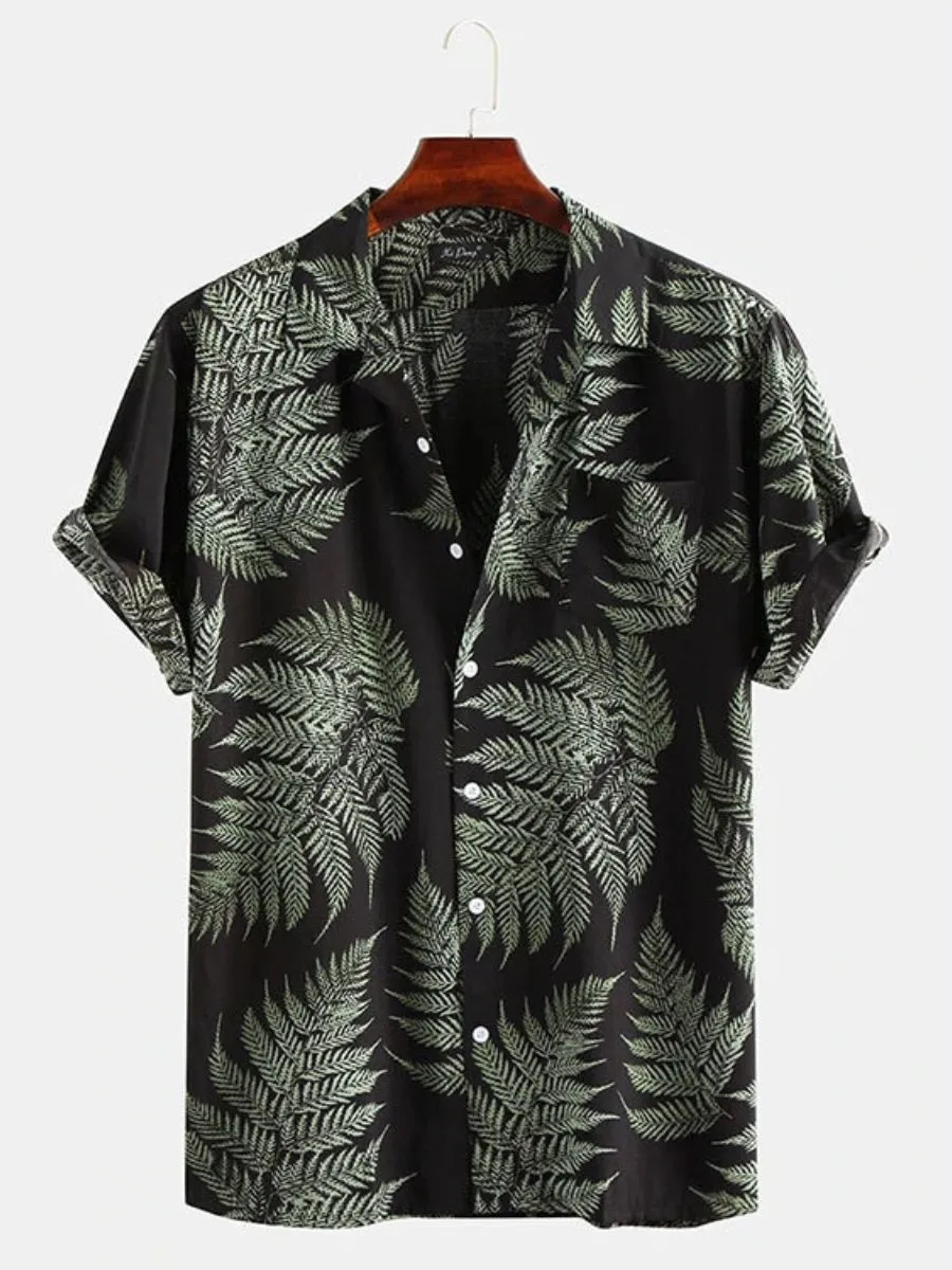 Tropical Style Button Up Hawaiian Shirt