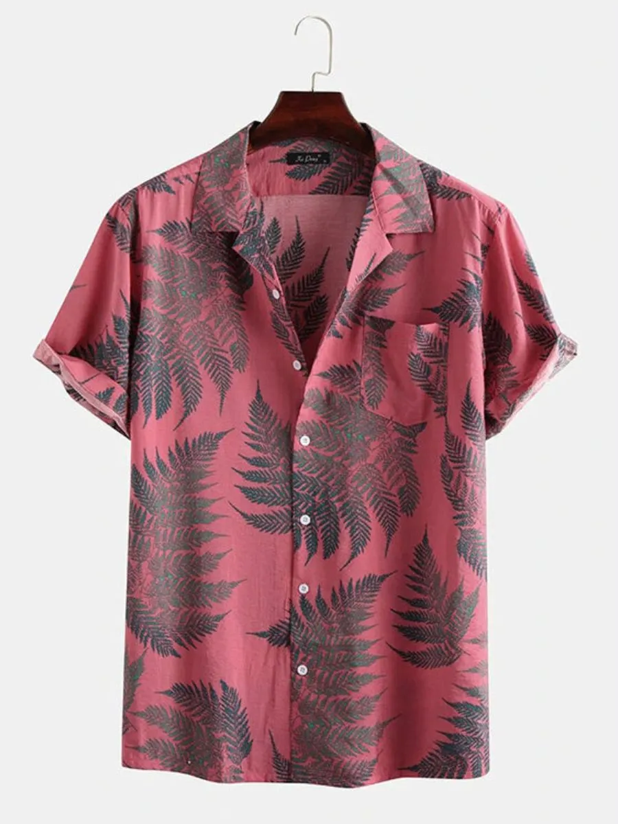 Tropical Style Button Up Hawaiian Shirt