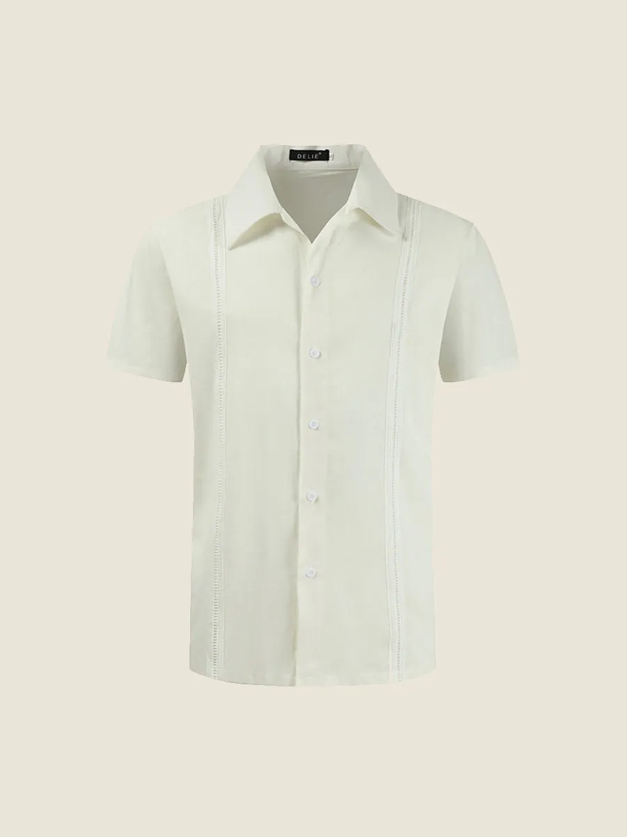 Vertical Hollow Out Casual Shirt