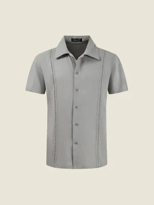 Vertical Hollow Out Casual Shirt