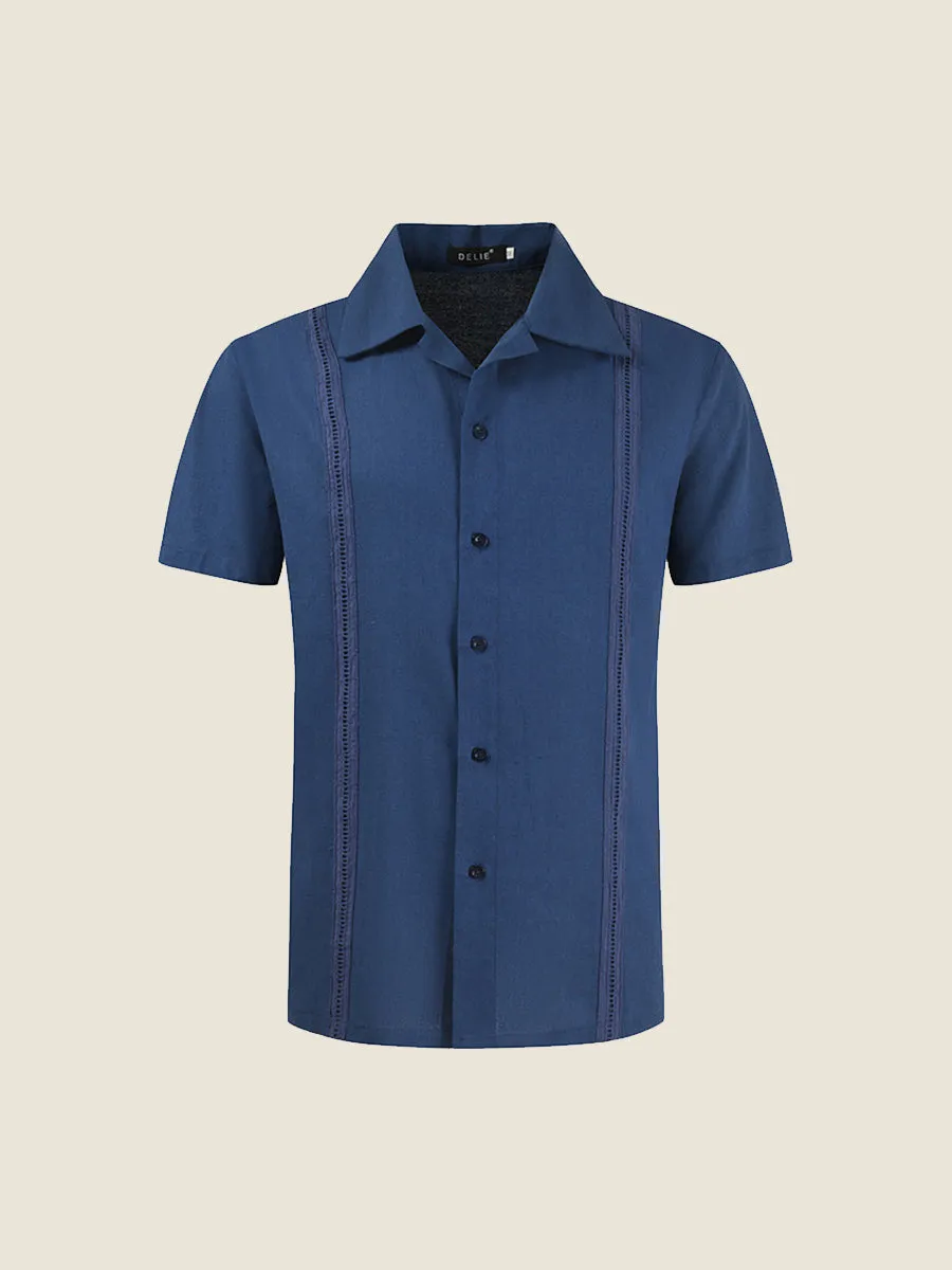 Vertical Hollow Out Casual Shirt