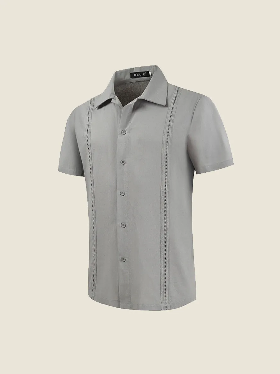 Vertical Hollow Out Casual Shirt
