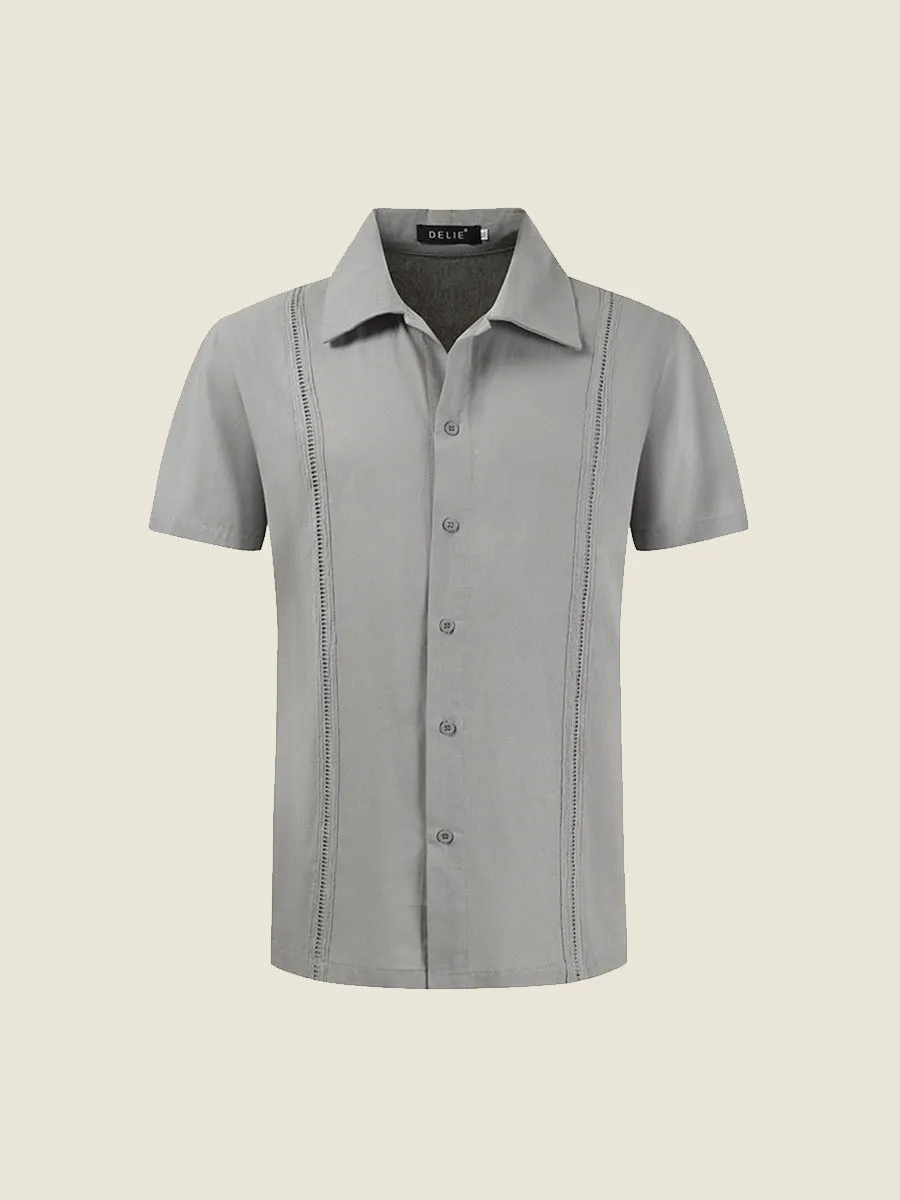Vertical Hollow Out Casual Shirt