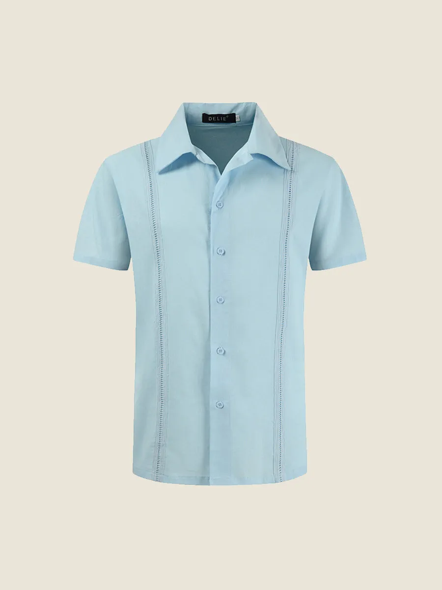 Vertical Hollow Out Casual Shirt