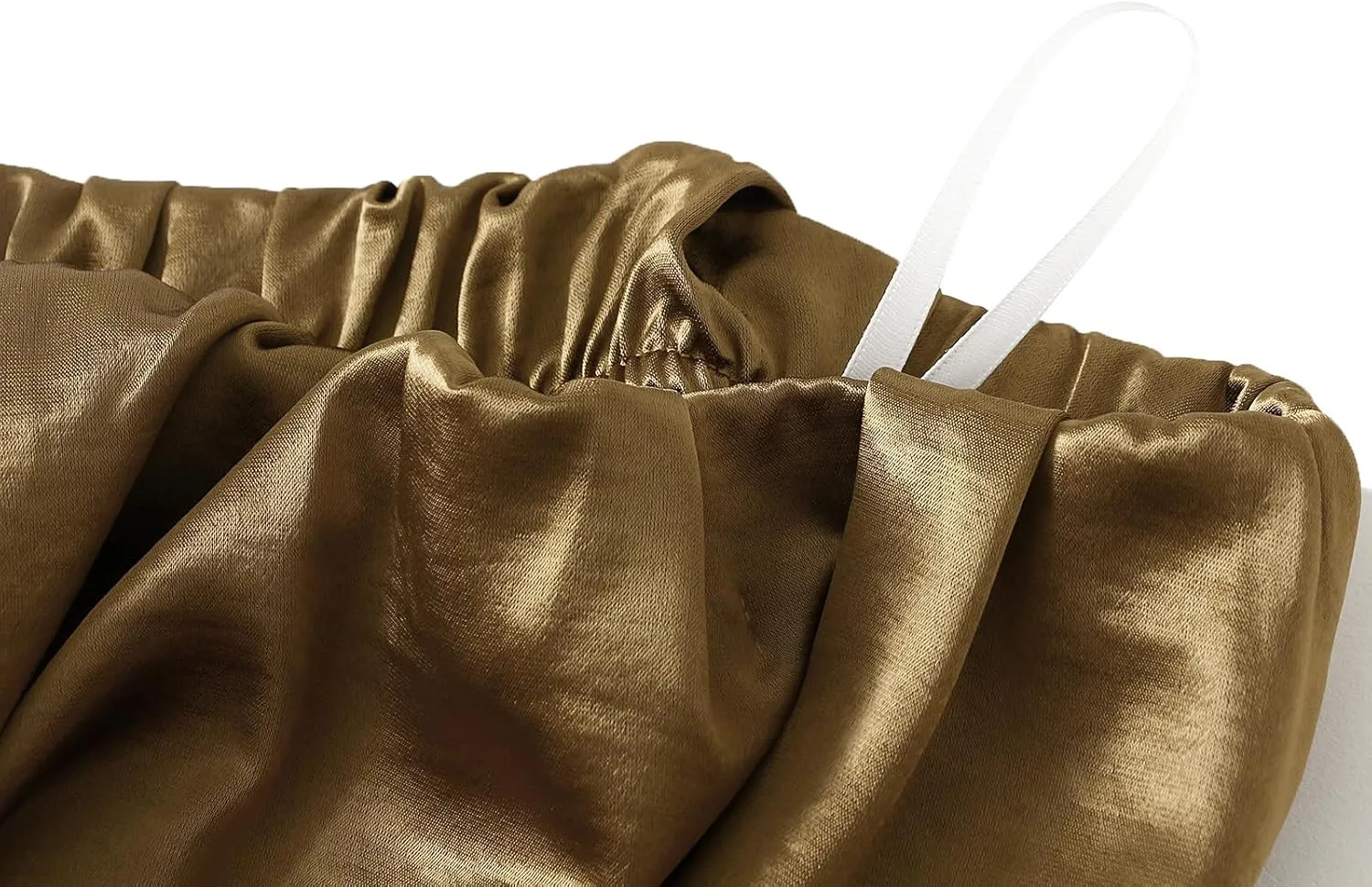Women's Elegant Long Satin Skirt Summer Pleated Silk Dressy Hidden Elastic Waist Flared A-Line Midi Skirts