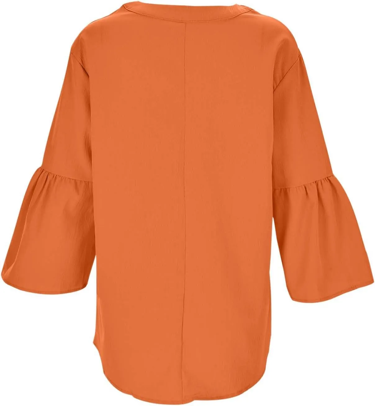 Women's Solid Color V Neck Casual Fashion Flared Sleeve Midi Dress Dress Women